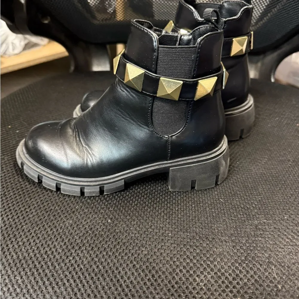 Sugar Black and Gold Kids Boots